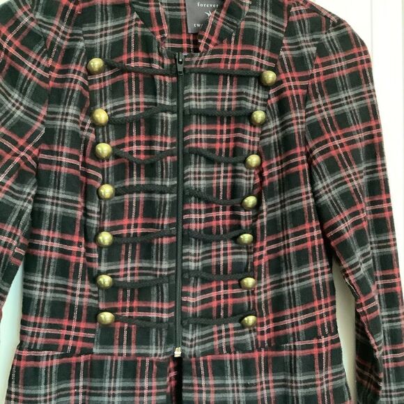 Forever 21 Red Flannel Top - Picture 2 of 4